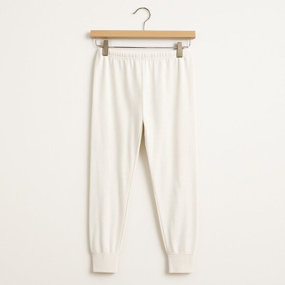 MADE IN ITALY | Cream White Wool Blend Leggings - Large - Picture 2 of 5